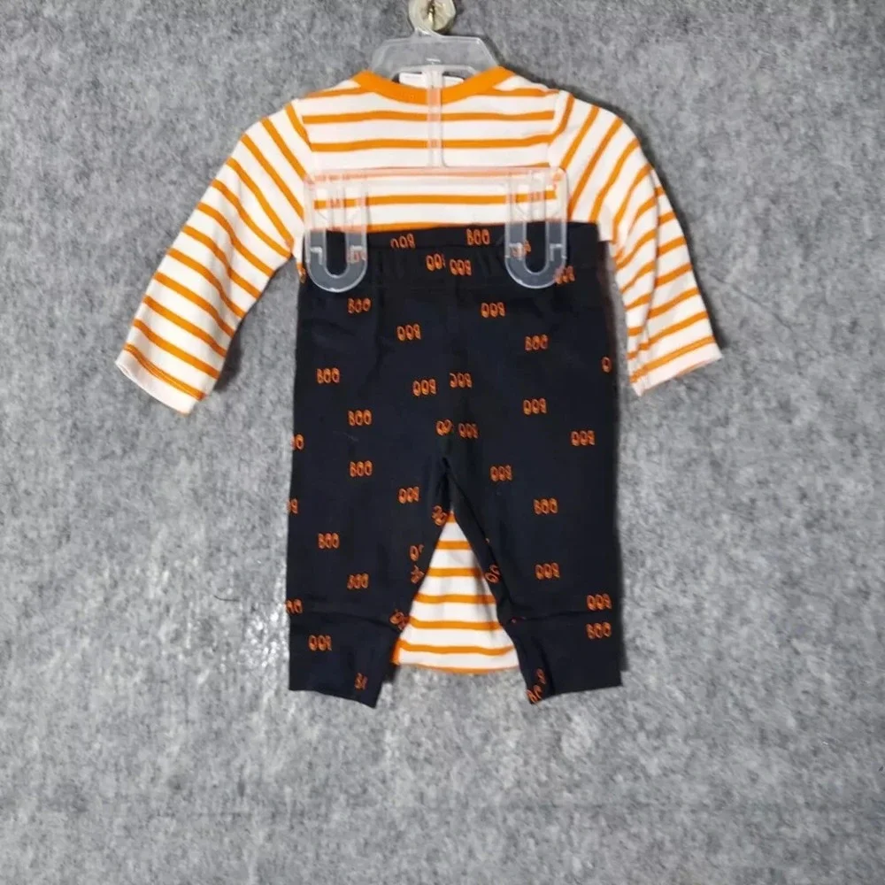 Carters One Piece Set 3 Month Boo Halloween‎ Yah  Long Sleeve Snap Pull On Pants